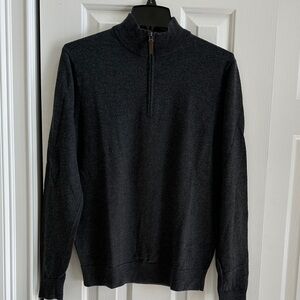 Nordstrom Charcoal Merino Wool Zip-Up Sweater